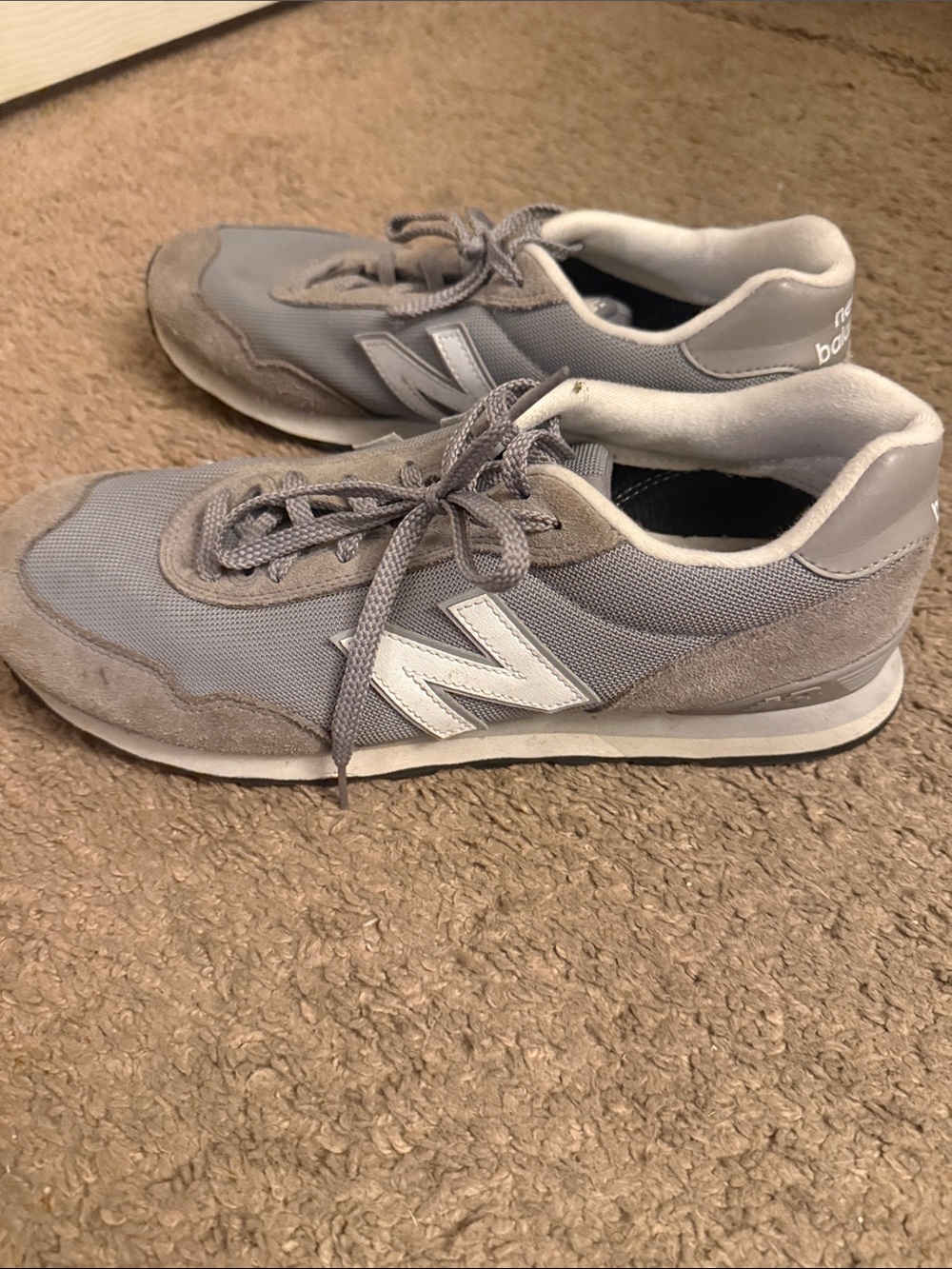 New Balance Light Gray Suede & Mesh Sneakers